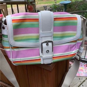 Rare Vintage Coach Rainbow Crossbody